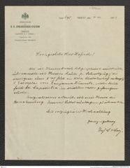 Nachlass Franz Steindachner, Brief von Carl Isidor Cori an Franz Steindachner (04.11.1904), Inv.Nr. 87.01, Seite 1